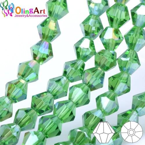 OlingArt 3mm/4mm/6mm/8mm Bicone Upscale Austrian Multicolored crystal purple color beads Loose bead bracelet DIY Jewelry Making