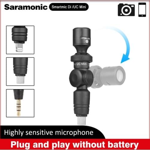 Saramonic Smartmic Di Mini Smartmic UC Mini Flexible Condenser Microphone Lightning TypeC Jack for iPhone Android Smartphone mic