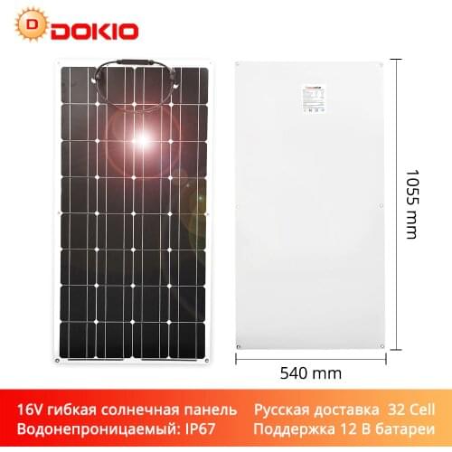 Dokio 12V 100W 1/2/3/4/6/8/10PCS Monocrystalline Flexible Solar Panel 300W Panel Solar For Car/Boat/Home/RV 32Cells 200W 1000W