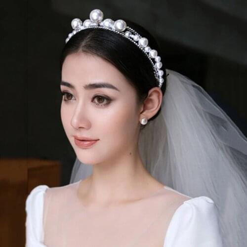 Pearl Hair Crown Headbands For Women Headband Vintage Accessories Tiara Wedding Accessories Women Accesorios Para El Cabello