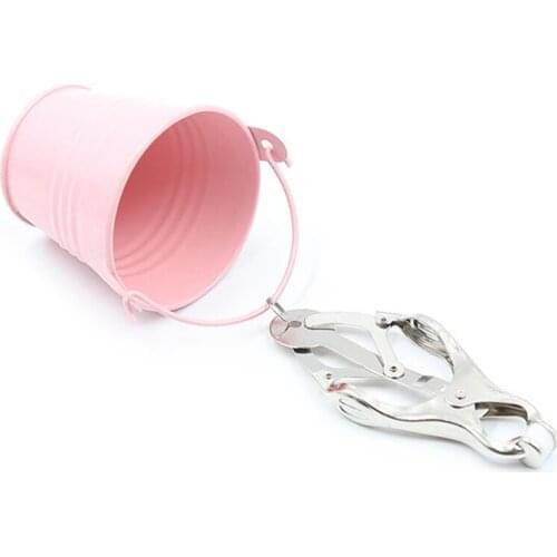 Metal Nipple Clamps with Bucket Pendant BDSM Flirt Erotic Breast Stretcher Torture Sex Toys Women Adult Game Couple Sex Toy Shop