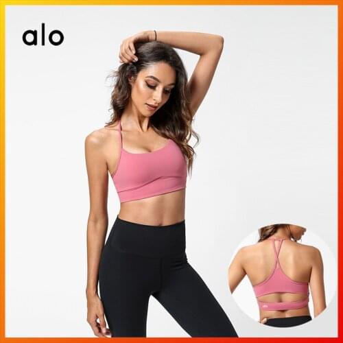 Alo Yoga Womens Training Underwear Three-color Sexy Stable Anti-shake Tube Top Fitness Running Shaping Sports Bra 2053