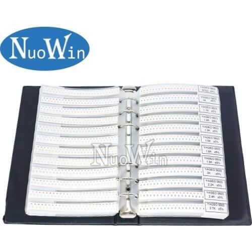 0603 SMD Resistor Sample Book 5% 1/10W 0R-10M 170valuesx25pcs=4250pcs Resistor Kit 0R~10M 0R 1R-10M