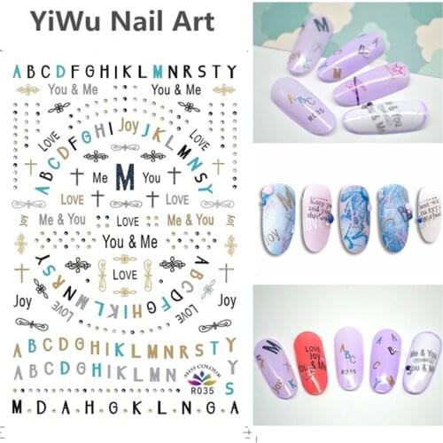 1Sheet Thin Nail Decal and Sticker Letter France Love Japanese Style DIY Slider for Manicure Nail Art Adhesive Manicure Supplier