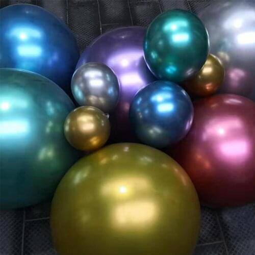 20pcs10/12/18 inch golden silver metal latex helium balloon birthday party wedding christmas decoration children adult gifts