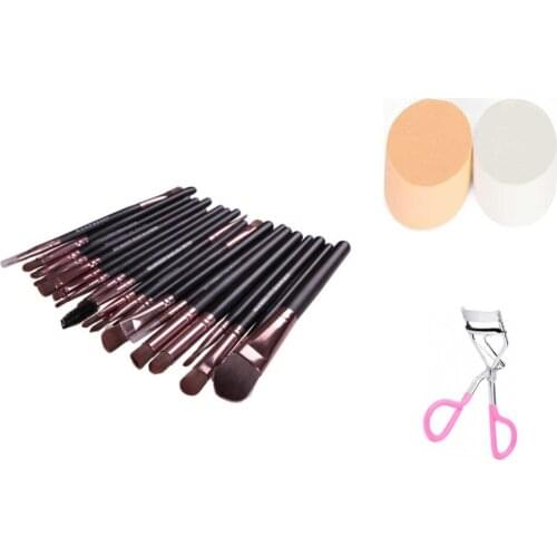 23 Parça Makyaj Seti - 20 Makyaj Fırçası + 2Li Makyaj Süngeri+ Kirpik Kıvırıcı