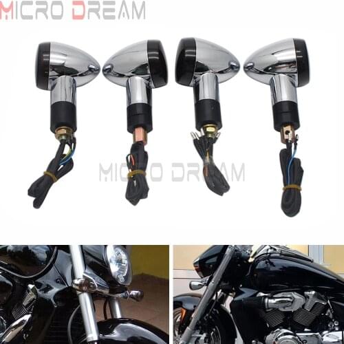 4pcs Front & Rear E4 Turn Signal Light 12v LED 3 IN 1 Tail Brake Indicator Light Running Lamp For Suzuki Boulevard M109R VRZ1800