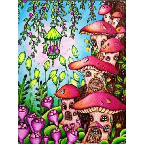 5d Embroidery Mosaic Craft Cartoon Mushroom Diamond Painting Kits Crystal Picture Wall Paper Rhinestone Drawing Christmas Gift