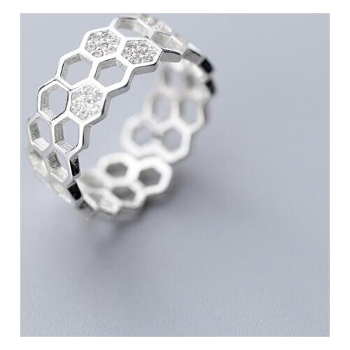 7mm Authentic REAL. 925 Sterling Silver hexagon Geometric Band Rings adjust Jewelry GTLJ1663