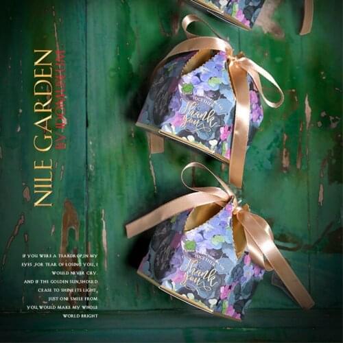 Bud Series Candy Bag Wedding Favors Gift Box Package Birthday Party Favor Bags 8*8*8cm Candy Boxes For Wedding Party Decoration