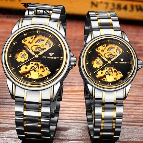 Reloj Mujer Tourbillon Skeleton Wristwatch for Women Horloge 30M Waterproof Steel Automatic Watch for Men Clock Lovers Watches