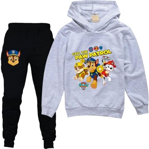 Paw Patrol Spring Autumn Sweatshirt Pants Set Kid Cotton Sport Active Coat Set Hoodie Trousers Boy Girl Clothing Jacket Toddler