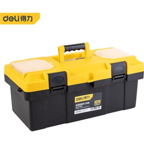Deli Reinforced Plastic Toolbox Professional Tool Box Workshop Tools Flight Case Storage Case Organizer Complete Toolbox