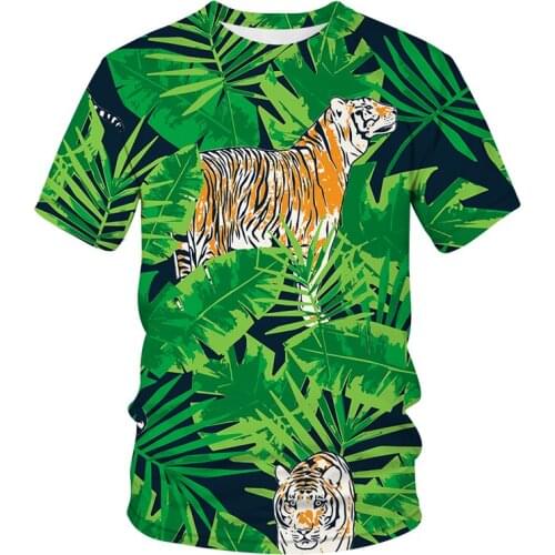 3D Cartoon animal Printed T Shirt Men/Women Summer Funny Short Sleeve Tops Casual O-Neck Animal Tee Shirt tiger Streetwear Tops