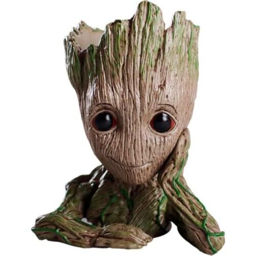 Baby Groot Flowerpot PVC Flowerpot Planter Model Toy Pen Pot Holder Home Table Decoration Christmas Kids Gifts Hero Model Ship