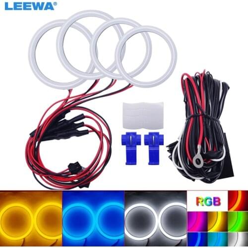 LEEWA 2X70mm 2X80mm Car Auto Halo Rings Cotton Lights SMD LED Angel Eyes for Lada Vaz 2109 Car Styling White/Blue/Yellow #1122