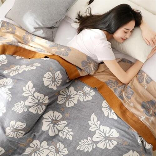 Muslin Cotton Nap Sofa Blanket Queen King Single Gauze Bedspread Sleeping Blanket For Bed Sheet Adult Car Sofa Travel Blanket