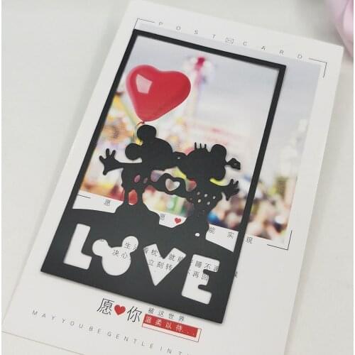 Mouse Love Metal Cutting Dies Scrapbooking Embossing Folders for Card Making Craft DIY Clear Stamps and Slimline Die Cut Molds
