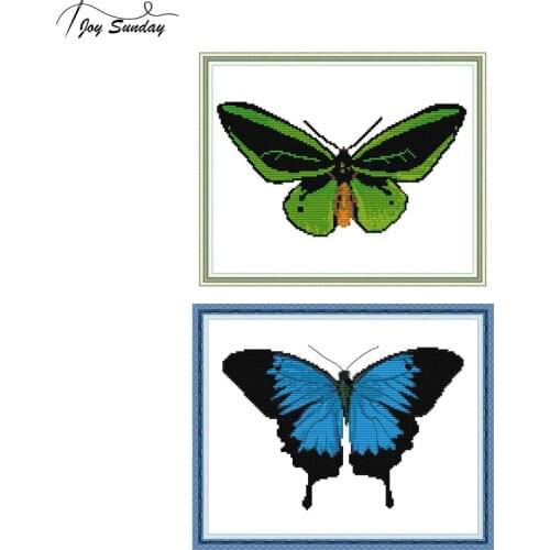 Joy Sunday Embroidery Cross Stitch Kit Butterfly Patterns Counted Printed on Canvas 14ct 11ct Aida Cloth Cross-stitch Needlework