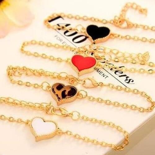 New fashion sweet simple white red spades heart girl bracelet jewelry wholesale