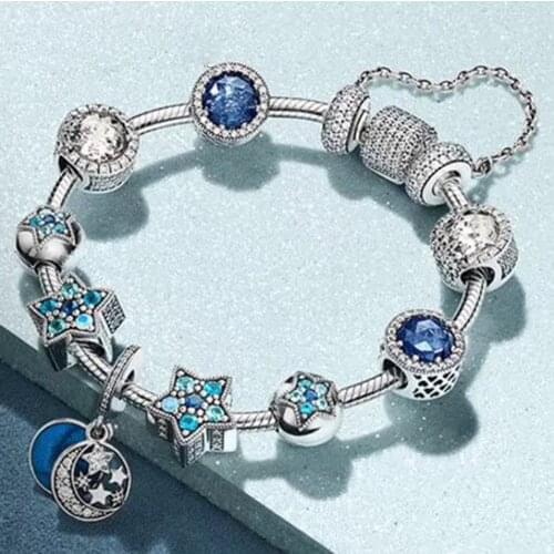 NEW 100% 925 Sterling Silver Rose gold Heart bracelet Clear CZ Charm Bead fit pendant DIY Bracelets Set factory wholesale