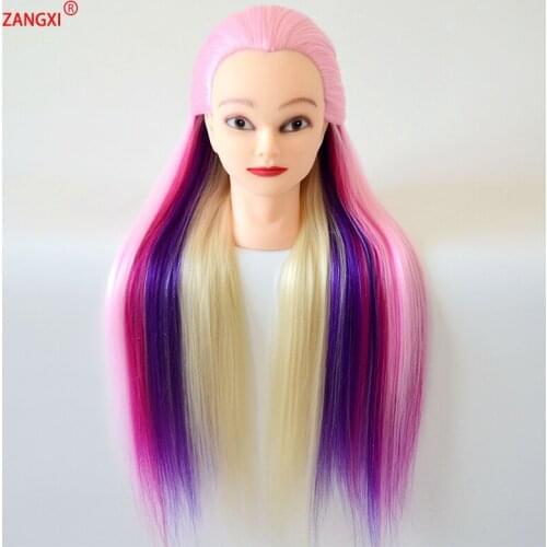 New Style Long Thick Training Head Colorful Hair Doll Head For Practice Braiding Hairstyling Manikin Hairdressing Mannequin Head