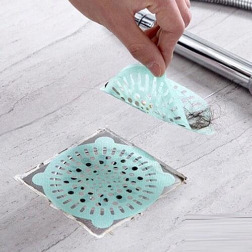 Disposable Floor Drain Sticker Removable Shower Drain Hair Catcher Mesh Self Adhesive Sticker for Bathroom Kitchen UD88