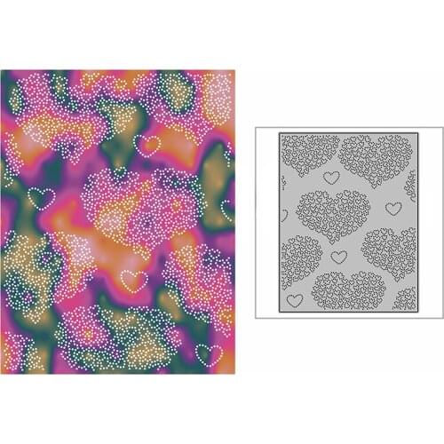 New Spotted Hearts Miss You Background Plate Craft Embossing Mold 2021 Metal Cutting Dies for DIY Scrapbooking Album Card Making