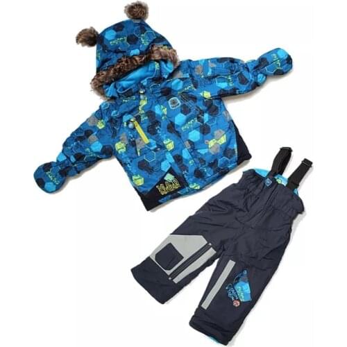 Sale !! -30 Snowsuits Kids Winter Sets Baby Ski Suits 3 pieces Warmly Boys Winter Snow Jackets Infant Children Outwear 12m