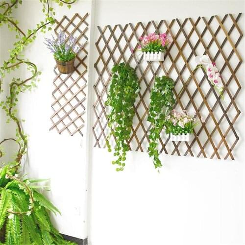 Extendable Instant Fence Outdoor Wooden Fence Garden Balcony Vine Frame Wedding Props Decoration 55cm