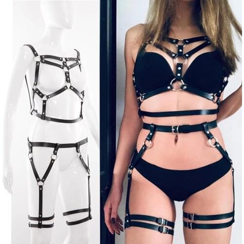 BDSM Bondage Rope Harness Toys Women Bra Leg Suspenders Belt Accessories Set