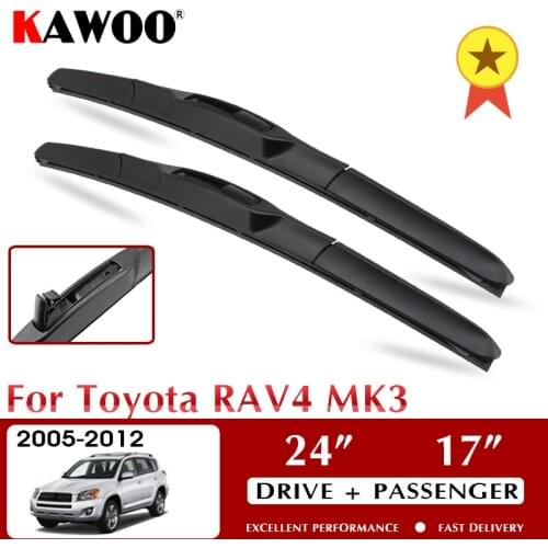 KAWOO Wiper Front Car Wiper Blades For Toyota RAV4 MK3 2005-2012 Windshield Windscreen Front Window Accessories 24"+17" LHD RHD