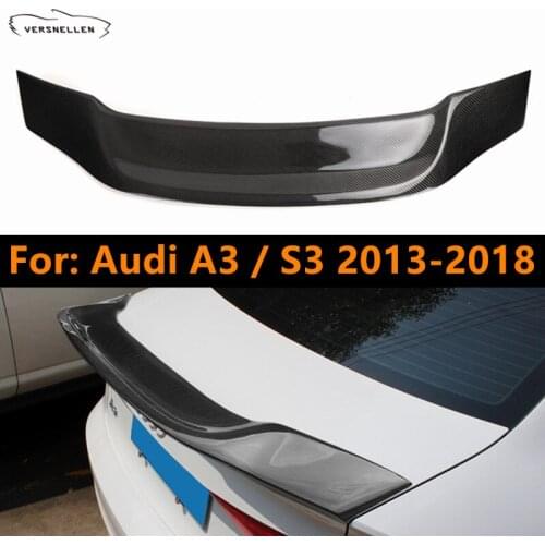 R Style Rear Spoiler for Audi A3 S3 Sedan Coupe 2013-2018 Car Rear Bumper Trunk Boot Lid Wing Car Accessories Carbon Decoration