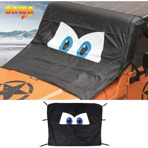 BAWA Car Windshield Anti Sunshad Snow Cover for Jeep Wrangler TJ JK JL 1997-2018 Frost Ice Shield Dust Protector Cover