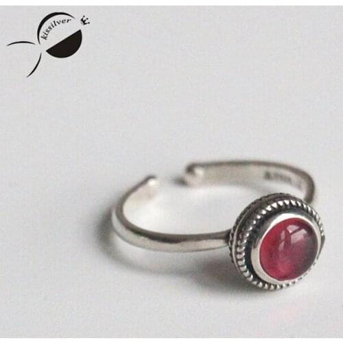 Opal Beads 925 Sterling Silver Rings Women Vintage Silver 925 Party Ring Adjusted Jewelry 2018 Opening Female Engagement Rings