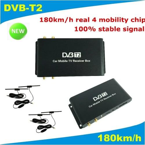 180km/h 1080P Mobile DVB-T2 Car Digital TV Receiver 4 Antenna DVB-T2 Car TV box External USB HDMI Fit Russian Southeast Asia