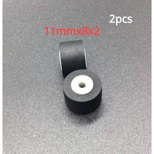 2pcs 11mmx8x2 retractor press wheel belt pulley rubber audio pressure recorder cassette deck pinch roller tape Stereo player