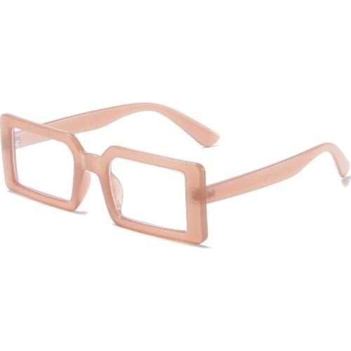 2021 Fashion Small Rectangle Jelly Color Anti-Blu-Ray Glasses Women Frame Fashion Men Tea Green Optical Frame Computer Glasses