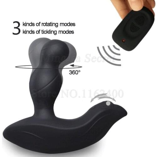 3 Mode Rotation 3 Mode Tickling Male Prostate Massager Orgasm Anal Dildos Butt Plug Vibrator Sex Toys for Men Gay Masturbator
