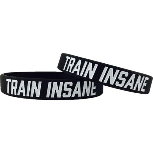 300pcs Motivational TRAIN INSANE Silicone Bracelets Rubber Wristbands Free Shipping by DHL