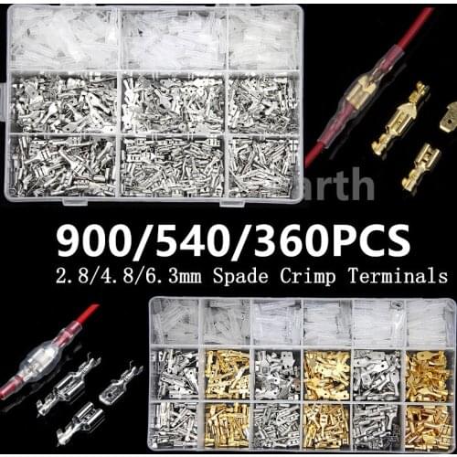 900pcs Insulated Male Female Wire Connector 2.8/4.8/6.3mm Electrical Wire Crimp Terminals Spade Connectors Assorted Kit