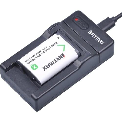 Batmax 1600mAh NP-BX1 NPBX1 NP BX1 Battery + USB Charger for Sony HDR-AS100v AS30 AS15 DSC-RX100 HX400 WX350 Camera Battery