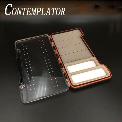 Contemplator Large Size One Side ABS Plastic Fly Flies Boxes Easy Grip Clear View Foam Durable Fly Fishing Lures Box