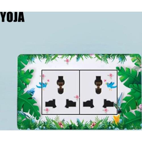 YOJA Green Fresh Grass World Flowers Room Decorative Design PVC Wall Decal Beautiful Switch Sticker 13SS0125