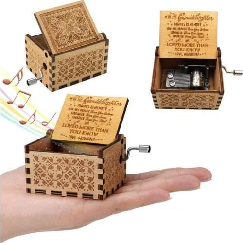 Wooden Pine Carved Music Box You Are My Sunshine Christmas Granddaughter Birthday to Gift Grandmas Gift Valentine Y9L2