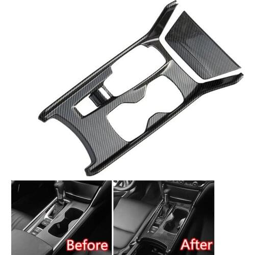 YAQUICKA Car Interior Gear Shift Water Cup Holder Cigarette Lighter Cover Bezel Styling Trim For Honda Accord 10th 2018 LHD