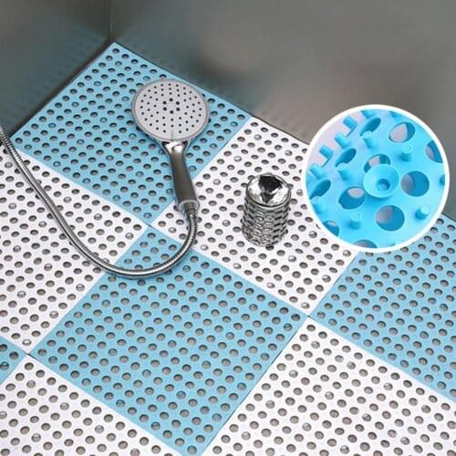 Home Square Non-slip Stitching Hollow Home Bathroom Anti-skid Shower Mats Cushion with Suction Cup