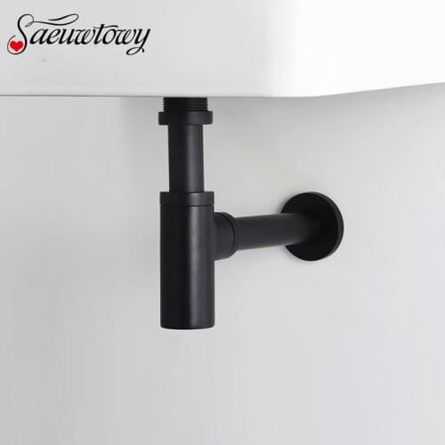 Saeuwtowy ORB/Chrome/Gold/Antique Brass Bathroom Wall Mounted Basin Pipe Waste Drain Pipe with Selected High Quality Brass