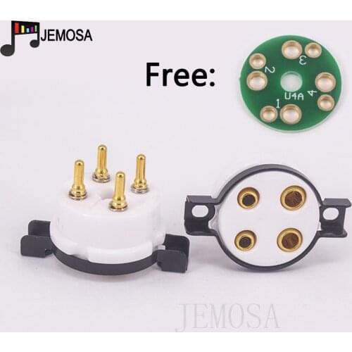 EIZZ Ceramic 4PIN Tube Socket Gold Plated For 2A3 300B 811 274A 572B 5Z3 5U4G 866 6B4G Vacuum Tube Amplifier Audio Vintage HIFI
