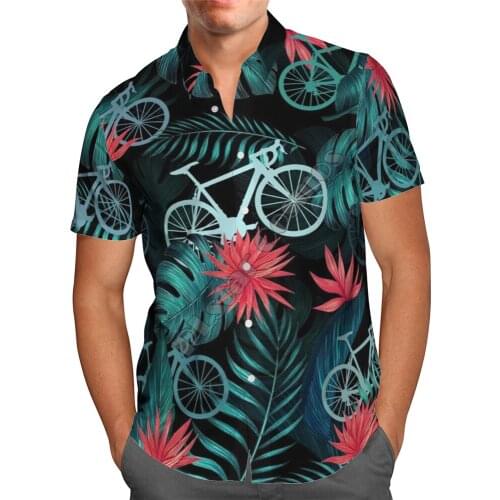 Hawaii Shirt Hawaiian beach Summer Flower bicycle Printed 3d Mens Shirt Harajuku Tee hip hop shirts 16
